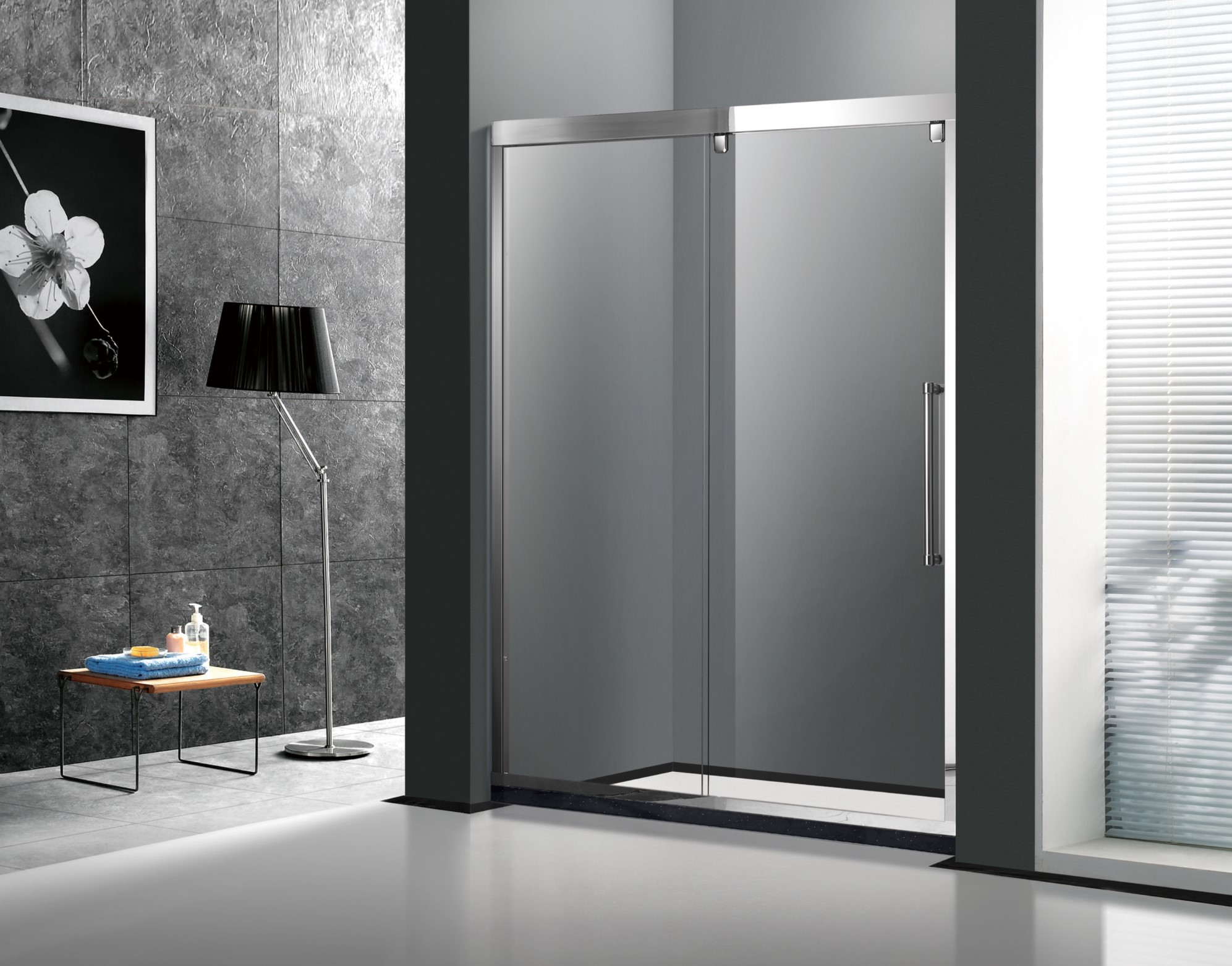BXG-84 Klasiskā stila vannas istaba nerūsējošā tērauda bīdāmās dušas durvis_ 副本 .jpg BXG-84 Classic Style Bathroom Stainless Steel Sliding Shower Door_副本.jpg