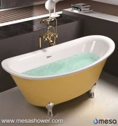 Klasiskais dizains Stand alone Yellow Clawfoot Tub