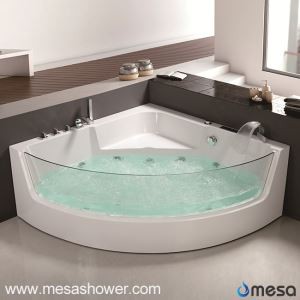 Stūra Luxury Round Sector Whirlpool Sēdeklis Masāža Akrila Stikla šķiedra Stikls Stūra Liela Vannas istaba Vannas Vanna ar lētu pārdošanas cenu